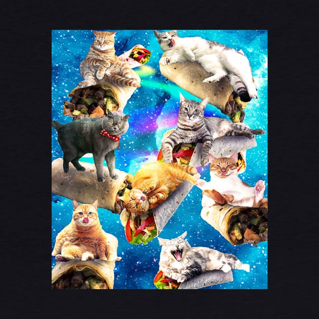 Galaxy Cat Burrito In Rainbow Space by Random Galaxy